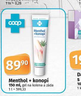 MENTHOL + KONOP GEL NA KOLENA A ZDA