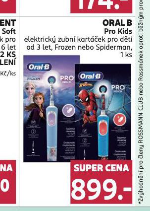 ORAL B PRO KIDS ELEKTRICK ZUBN KARTEK