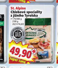 ST. ALPINE CHLEBOV SPECIALITY Z JINHO TYROLSKA