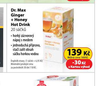 DR. MAX GINGER + HONEY HOT DRINK