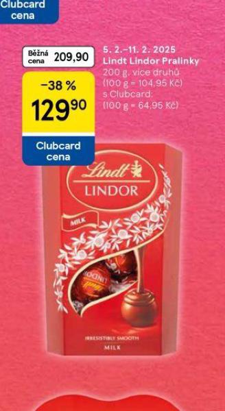 LINDT LINDOR PRALINKY