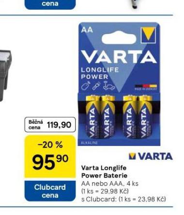 VARTA LONG LIFE BATERIE