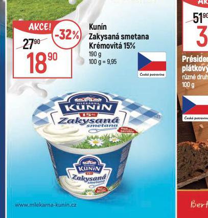 KUNN ZAKYSAN SMETANA KRMOVIT 15%