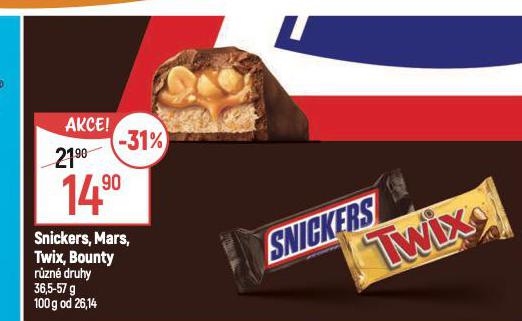 SNICKERS, MARS, TWIX, BOUNTY