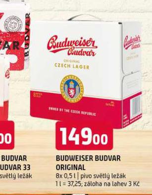 PIVO BUDWEISER BUDVAR