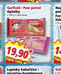 GARFIELD / PAW PATROL OPLATKY