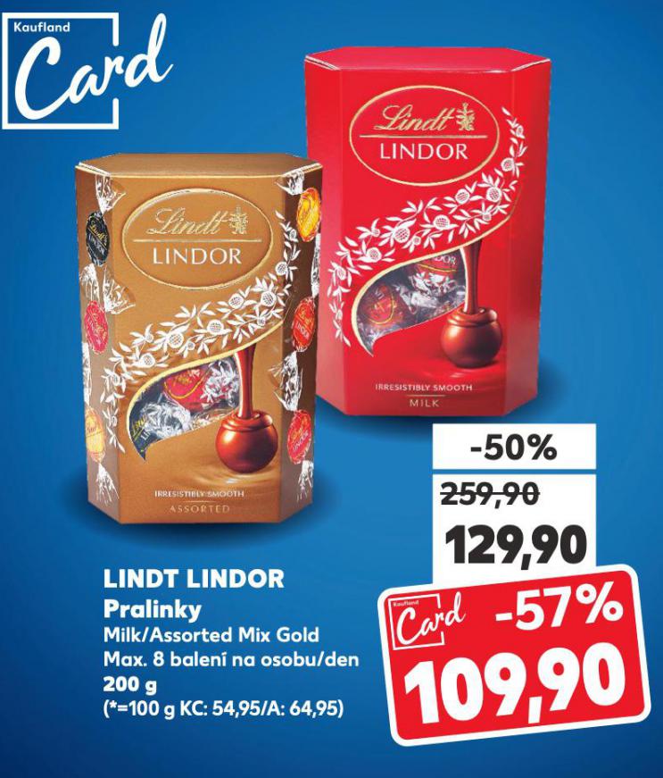 LINDT LINDOR PRALINKY