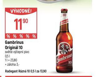 PIVO GAMBRINUS ORIGINL 10