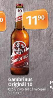 PIVO GAMBRINUS ORIGINL 10