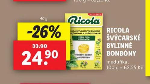 RICOLA VCARSK BYLINN BONBONY