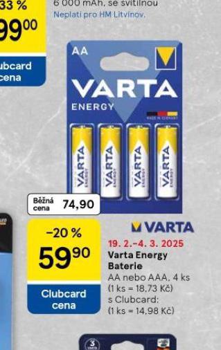 VARTA ENERGY BATERIE