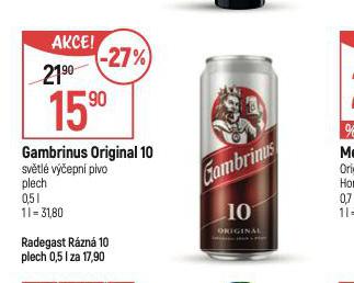 PIVO GAMBRINUS ORIGINL 10