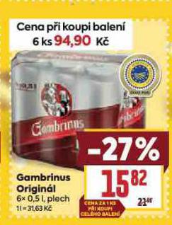 PIVO GAMBRINUS ORIGINL 10