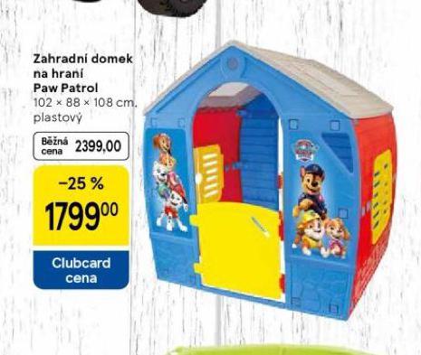 ZAHRADN DOMEK NA HRAN PAW PATROL