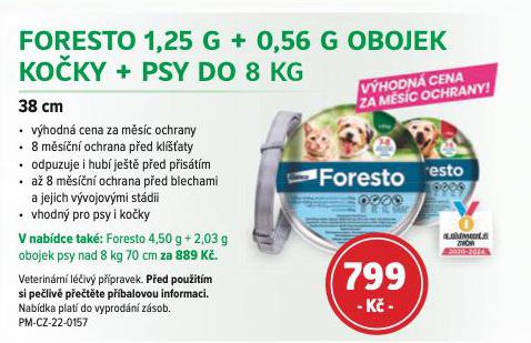 FORESTO 1,25 G + 0,56 G OBOJEK PRO PSY DO 8 KG