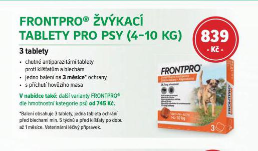 FRONTPRO VKAC TABLETY PRO PSY 4-10 KG