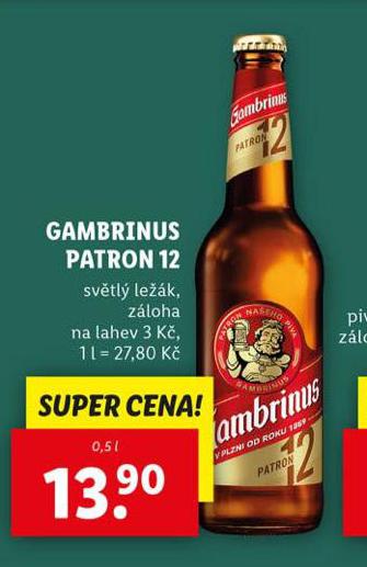 PIVO GAMBRINUS PATRON 12