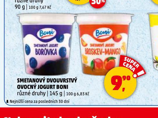 SMETANOV DV OUVRSTV OVOCN JOGURT BONI