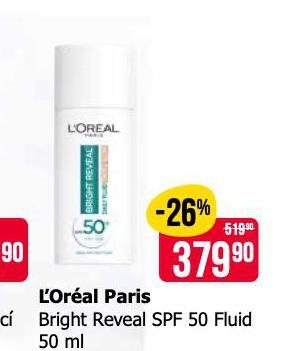 LOREAL PARIS BRIGHT REVEAL SPF 50 FLUID