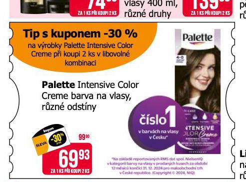 PALETTE INTENSIVE COLOR CREMA BARVA NA VLASY