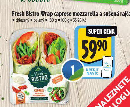 FRESH BISTRO WRAP CAPRESE MOZZARELLA A SUEN RAJATA