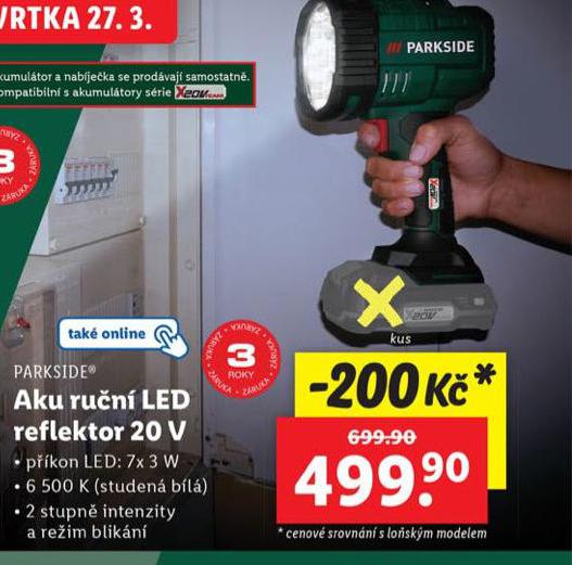 AKU RUN LED REFLEKTOR 20 V
