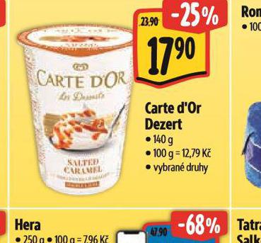 CARTE DOR DEZERT
