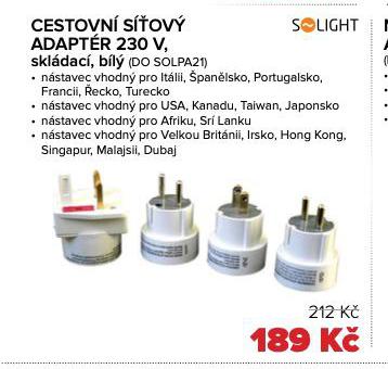 CESTOVN S͍OV ADAPTR 230 V