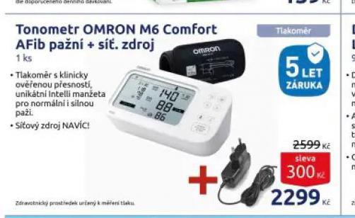 TONOMETR OMRON M6 COMFORT AFIB PAN + S͍. ZDROJ