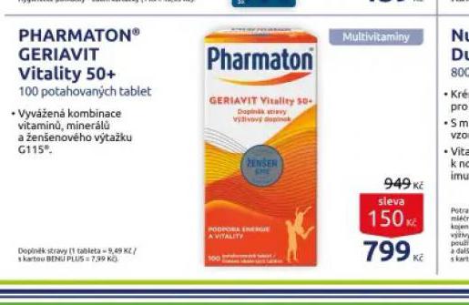 PHARMATON GERIAVIT VITALITY 50+