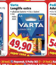 VARTA LONGLIFE EXTRA ALKALICK BATERIE