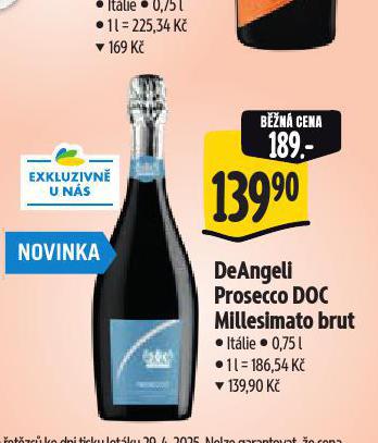 DEANGELI PROSECCO DOC MILLESIMATO BRUT