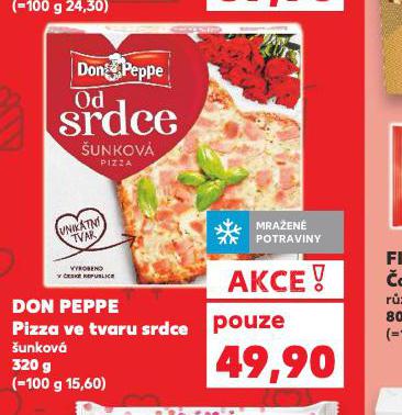 DON PEPPE PIZZA VE TVARU SRDCE