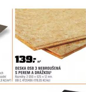 DESKA OSB 3 NEBROUEN S PEREM A DRKOU