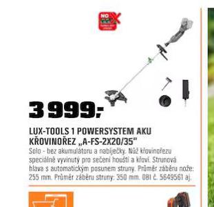 LUX TOOLS  1 POWERSYSTEM AKU KOVINOEZ