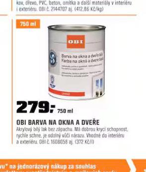 OBI BARVA NA OKNA A DVEE