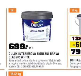 DULUX INTERIROV EMULZN BARVA CLASSIC WHITE