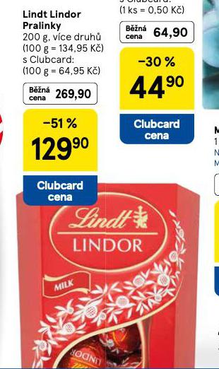 LINDT LINDOR PRALINKY