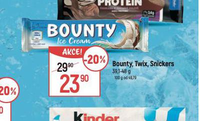 BOUNTY, TWIX, SNICKERS