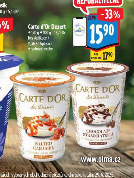CARTE DOR DEZERT