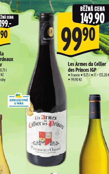LES ARMES DU CELLIER DES PRINCES IGP