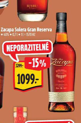 ZACAPA SOLERA GRAN RESERVA