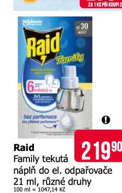 RAID FAMILY TEKUT NPL DO EL. ODPAOVAE