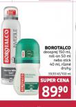 BOROTALCO DEOSPREJ, ROLL-ON. STICK