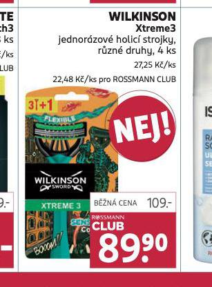 WILKINSON XTREME JEDNORZOV HOLIC STROJKY