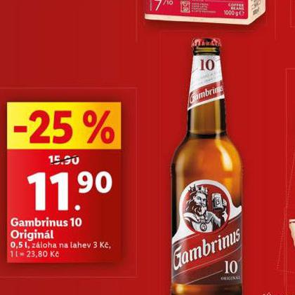 PIVO GAMBRINUS ORIGINL 10