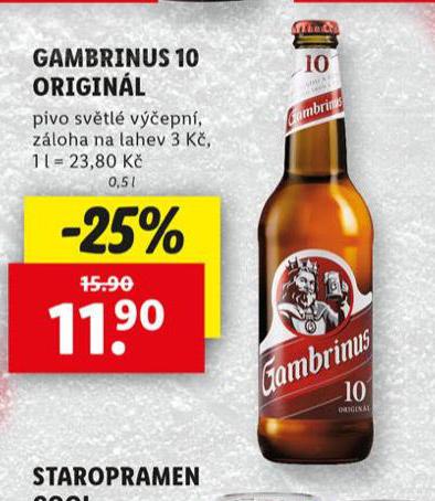 PIVO GAMBRINUS ORIGINL 10