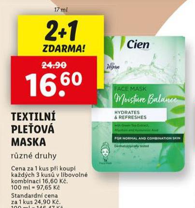 CIEN TEXTILN PLEOV MASKA