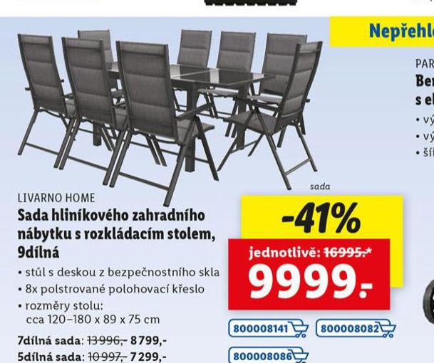 SADA HLINKOVHO ZAHRADNHO NBYTKU S ROZKLDACM STOLEM