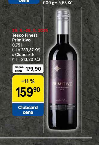 TESCO FINEST PRIMITIVO